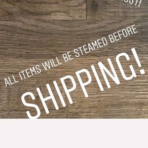 Will steam everything before shipping!
